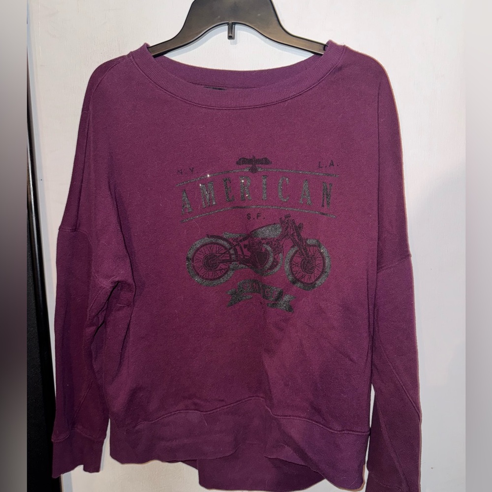 Motorcycle crew neck ROCK AND REPUBLIC XL Burgundy color